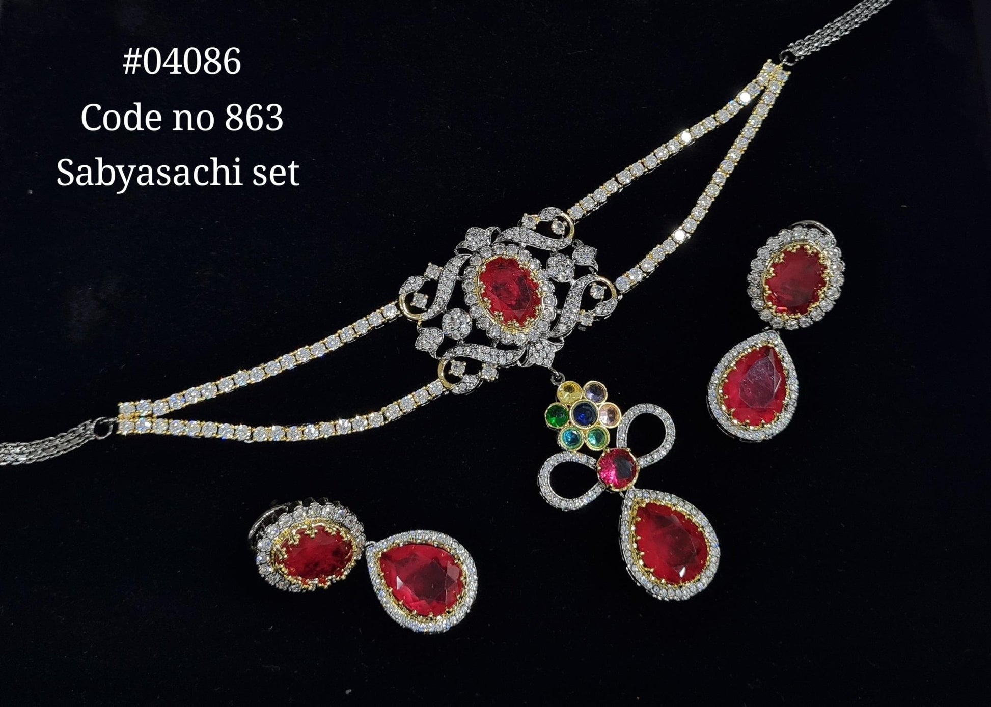 Cz Choker 04086 - KRISHNA'S SWETA JEWELLERY