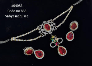 Cz Choker 04086 - KRISHNA'S SWETA JEWELLERY