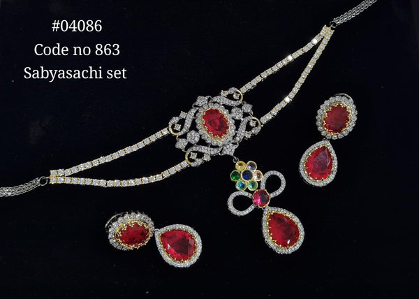 Cz Choker 04086 - KRISHNA'S SWETA JEWELLERY