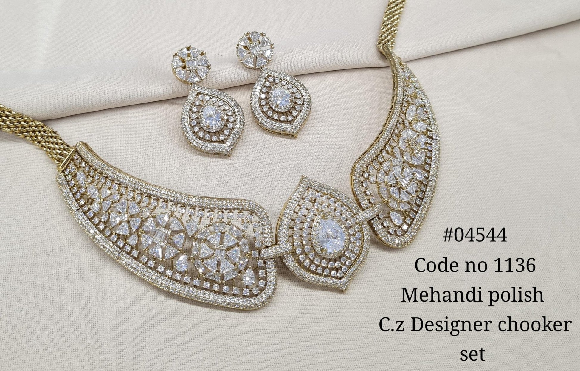 Cz Choker 04544 - KRISHNA'S SWETA JEWELLERY