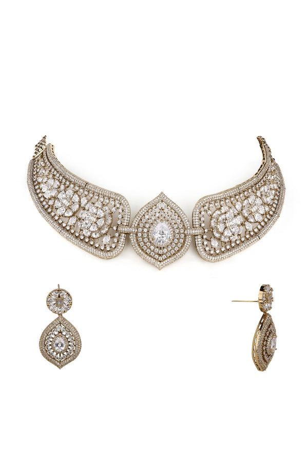 Cz Choker 04544 - KRISHNA'S SWETA JEWELLERY