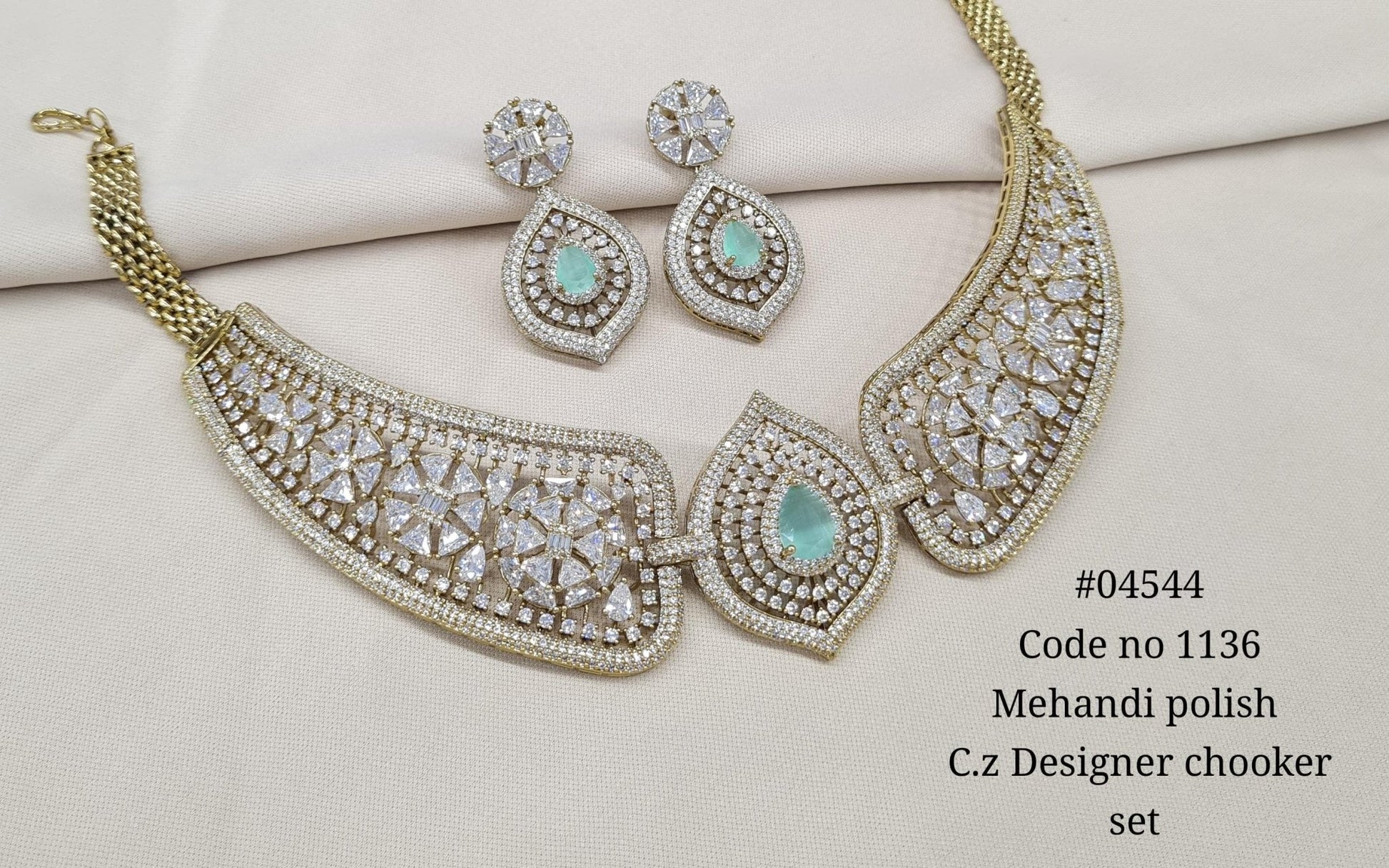 Cz Choker 04544 - KRISHNA'S SWETA JEWELLERY