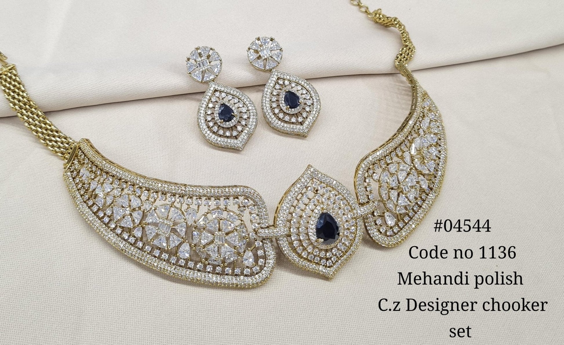 Cz Choker 04544 - KRISHNA'S SWETA JEWELLERY