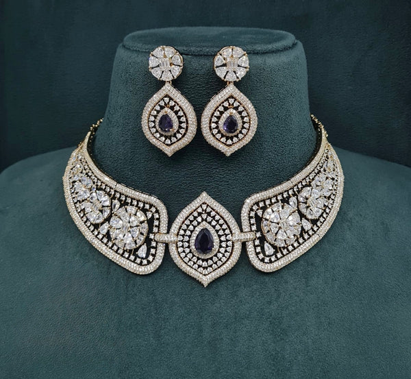 Cz Choker 04544 - KRISHNA'S SWETA JEWELLERY