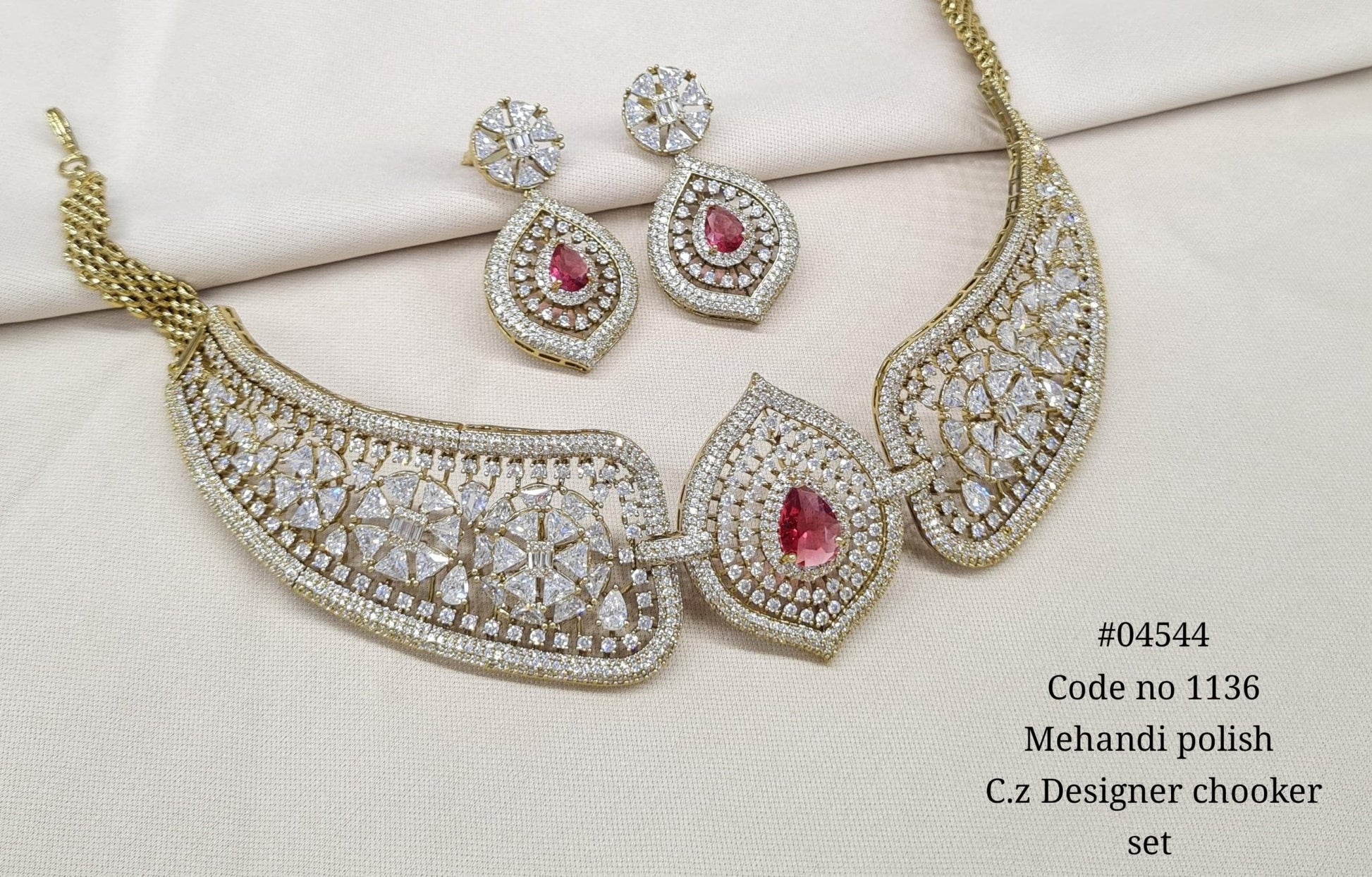 Cz Choker 04544 - KRISHNA'S SWETA JEWELLERY