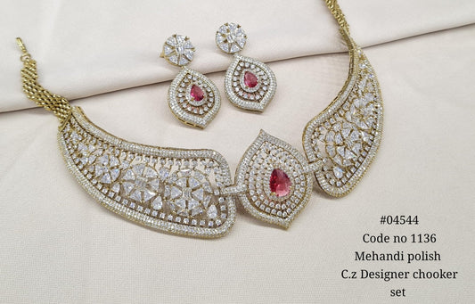 Cz Choker 04544 - KRISHNA'S SWETA JEWELLERY