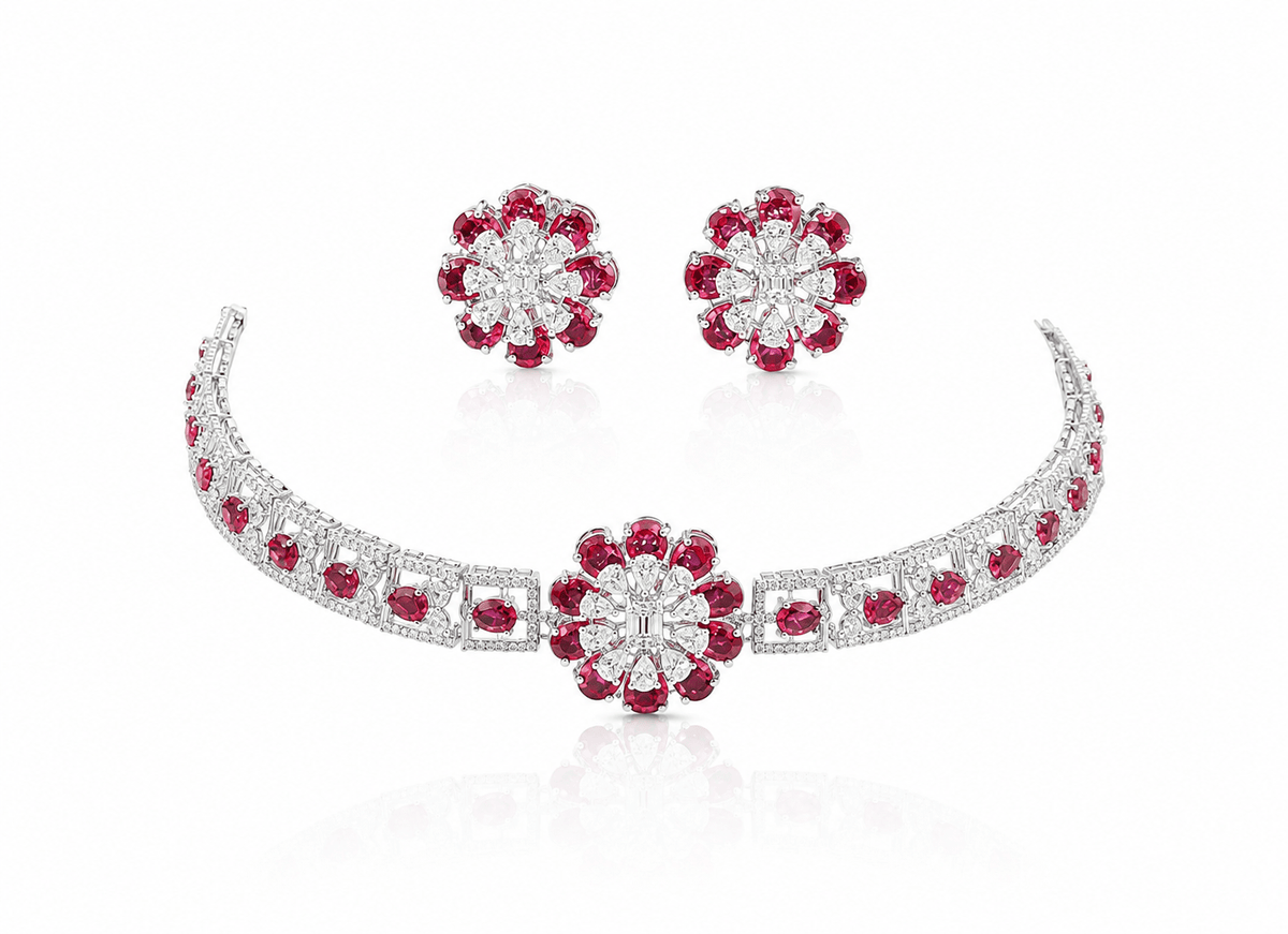 Cz Choker 10093 - KRISHNA'S SWETA JEWELLERY