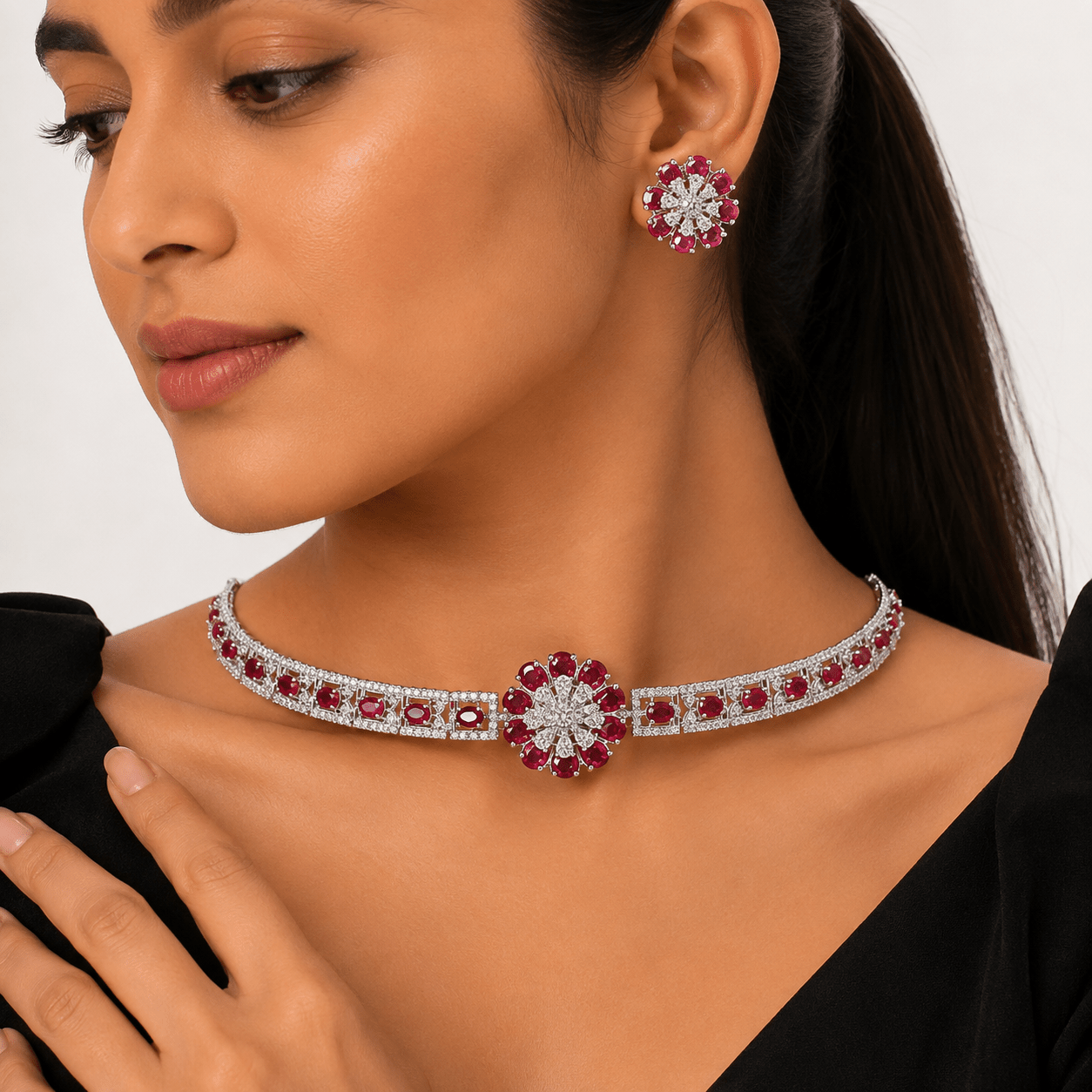 Cz Choker 10093 - KRISHNA'S SWETA JEWELLERY