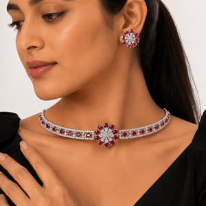 Cz Choker 10093 - KRISHNA'S SWETA JEWELLERY