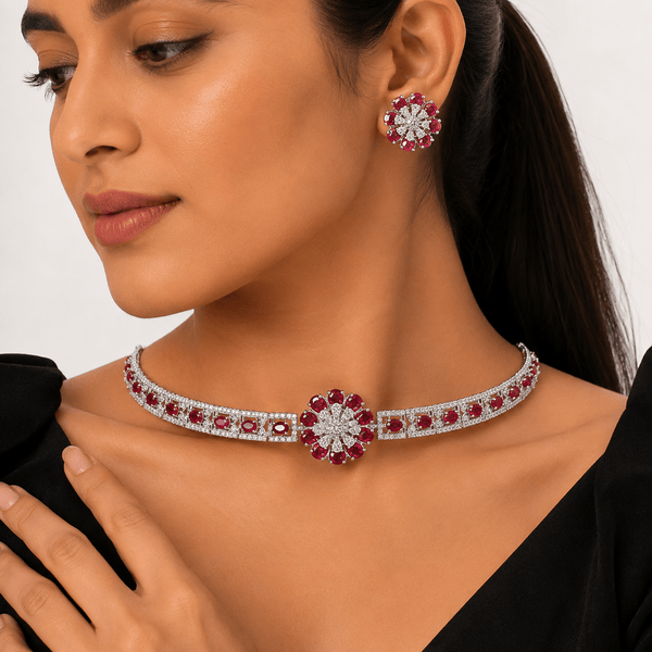 Cz Choker 10093 - KRISHNA'S SWETA JEWELLERY