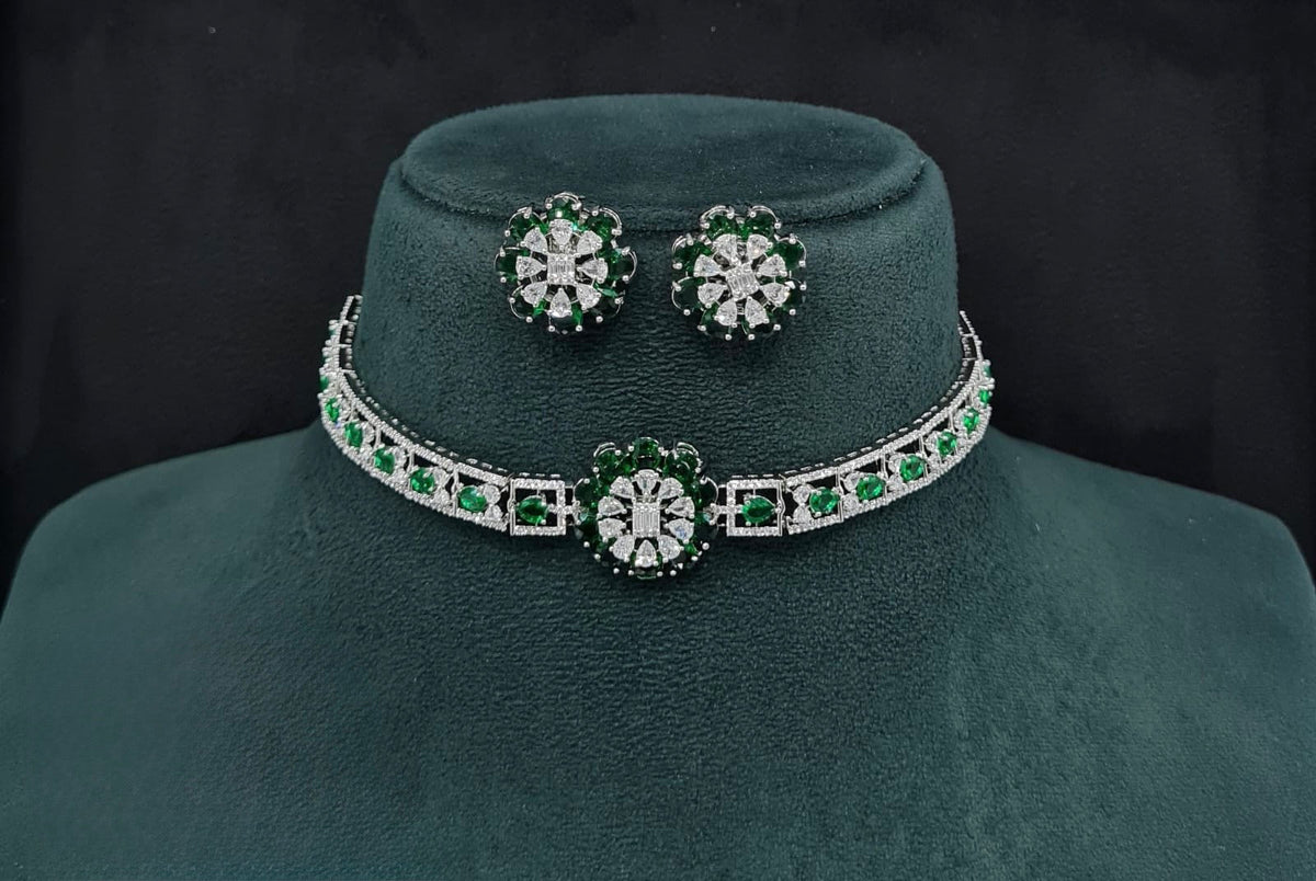 Cz Choker 10093 - KRISHNA'S SWETA JEWELLERY