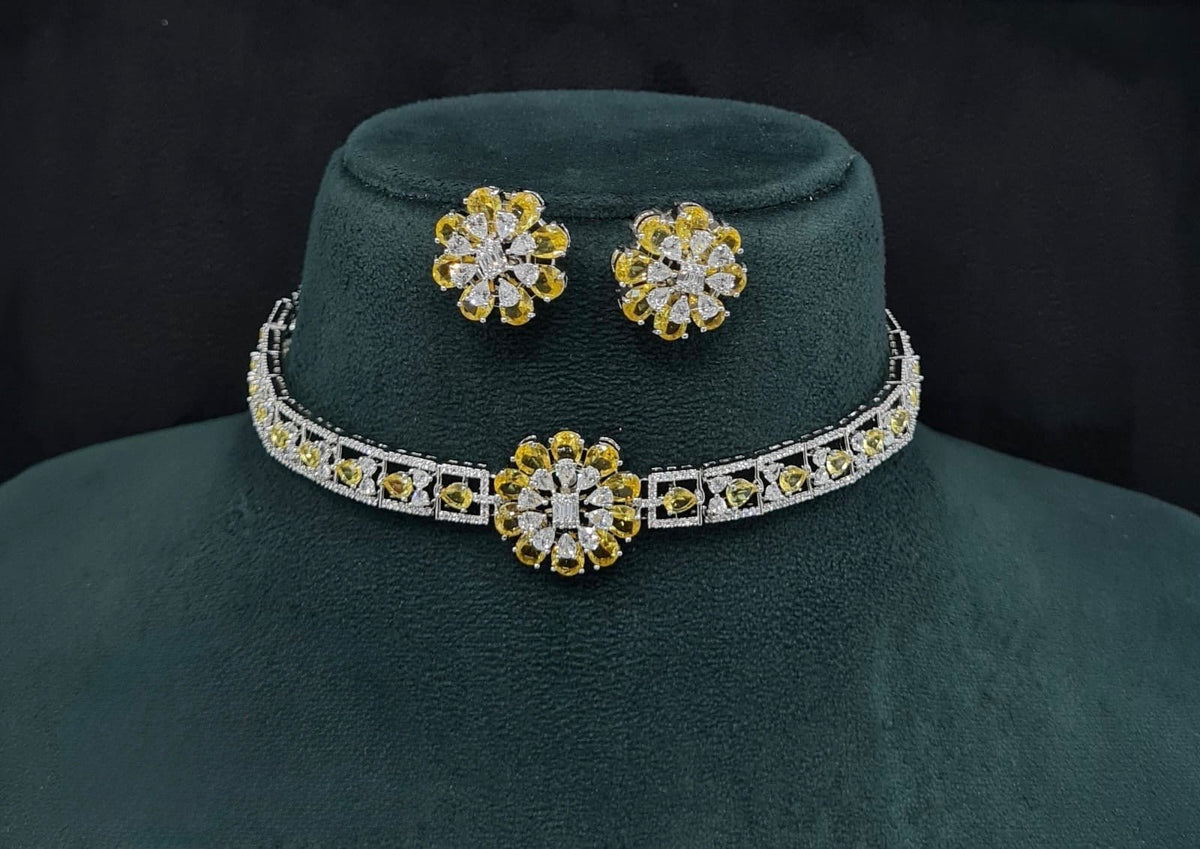 Cz Choker 10093 - KRISHNA'S SWETA JEWELLERY