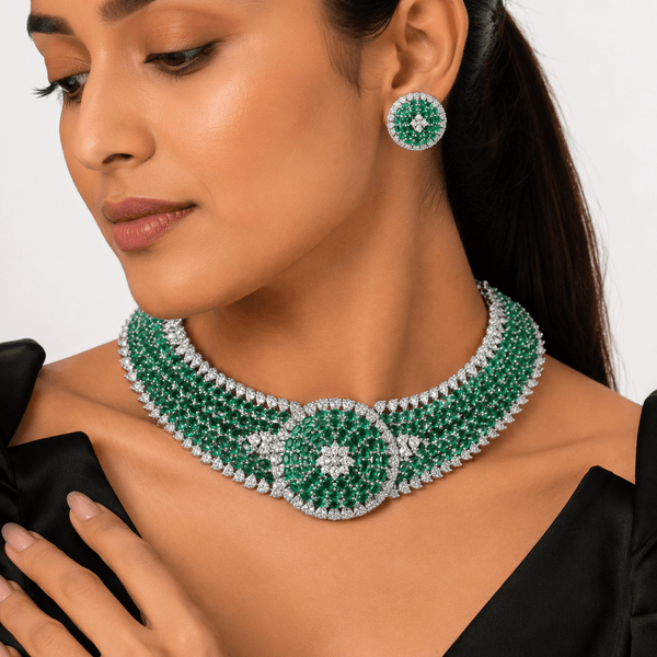 Cz Choker 10094 - KRISHNA'S SWETA JEWELLERY