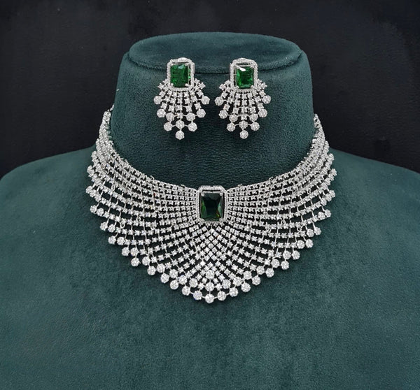 Cz Choker 10096 - KRISHNA'S SWETA JEWELLERY
