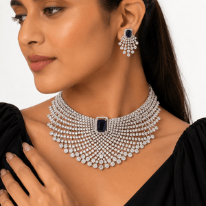 Cz Choker 10096 - KRISHNA'S SWETA JEWELLERY