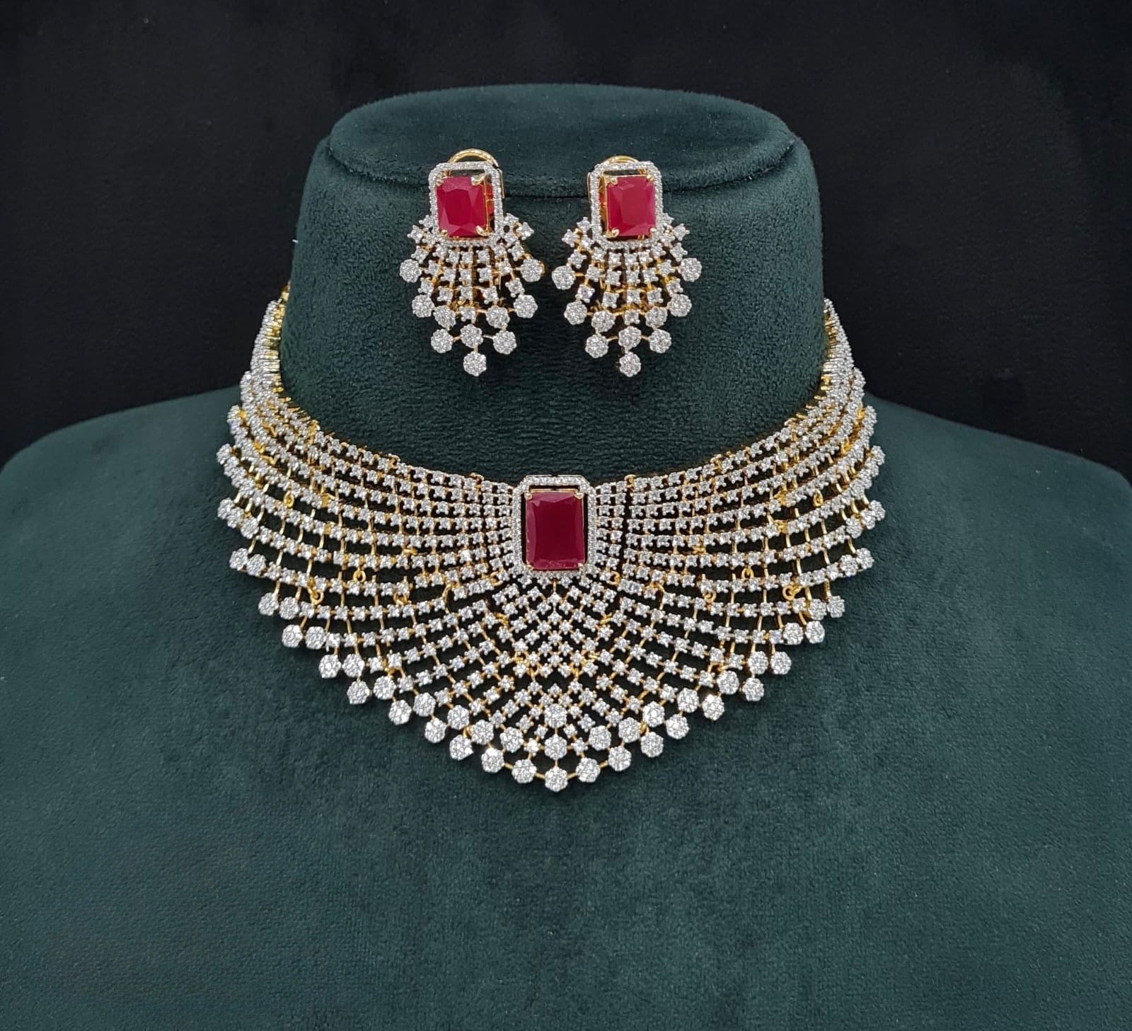 Cz Choker 10096 - KRISHNA'S SWETA JEWELLERY