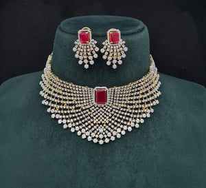 Cz Choker 10096 - KRISHNA'S SWETA JEWELLERY