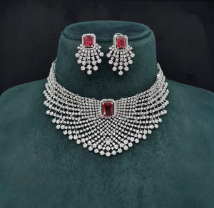 Cz Choker 10096 - KRISHNA'S SWETA JEWELLERY