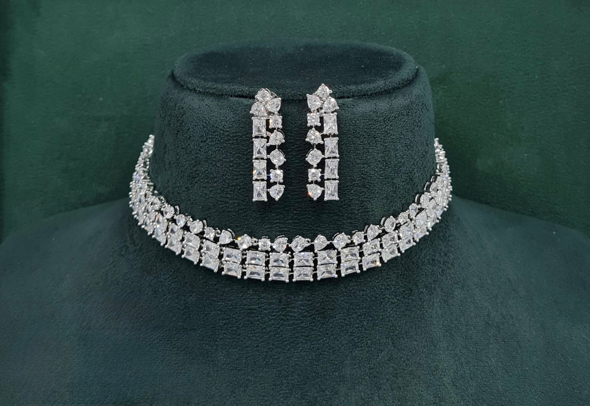 Cz Choker 10101 - KRISHNA'S SWETA JEWELLERY