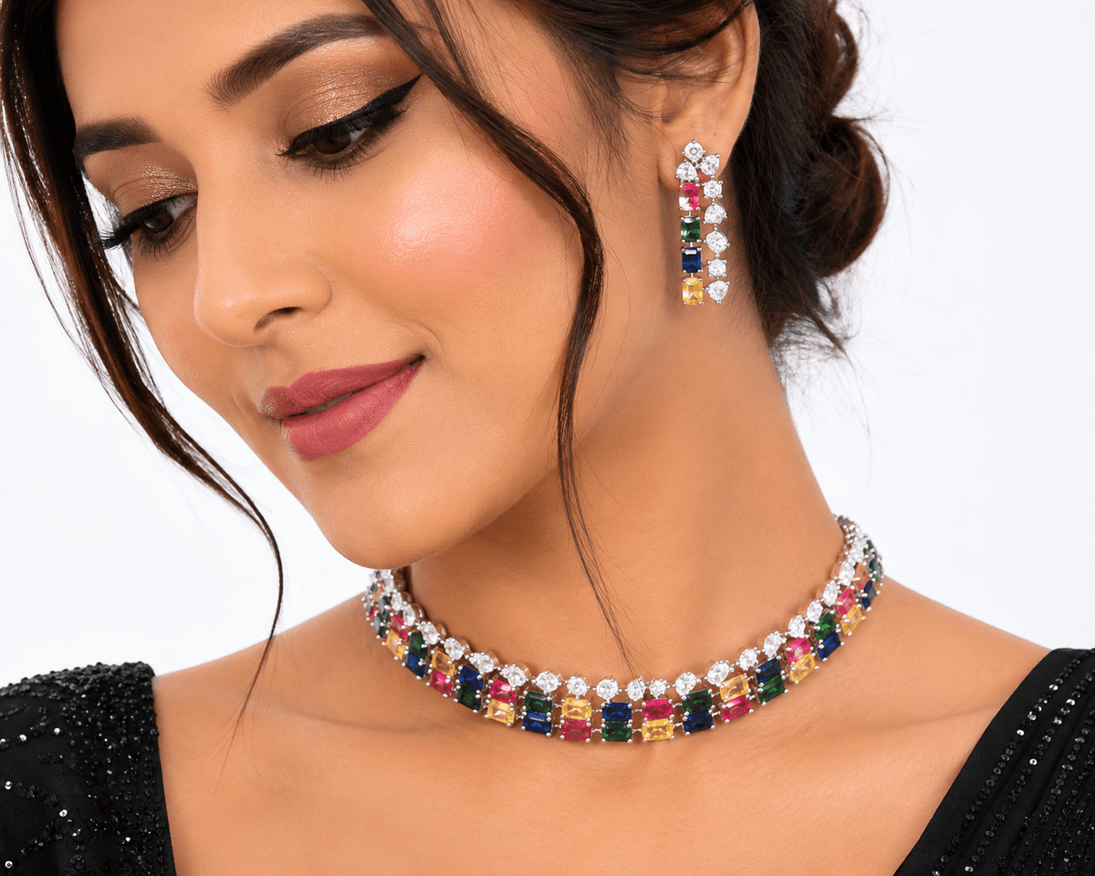 Cz Choker 10101 - KRISHNA'S SWETA JEWELLERY