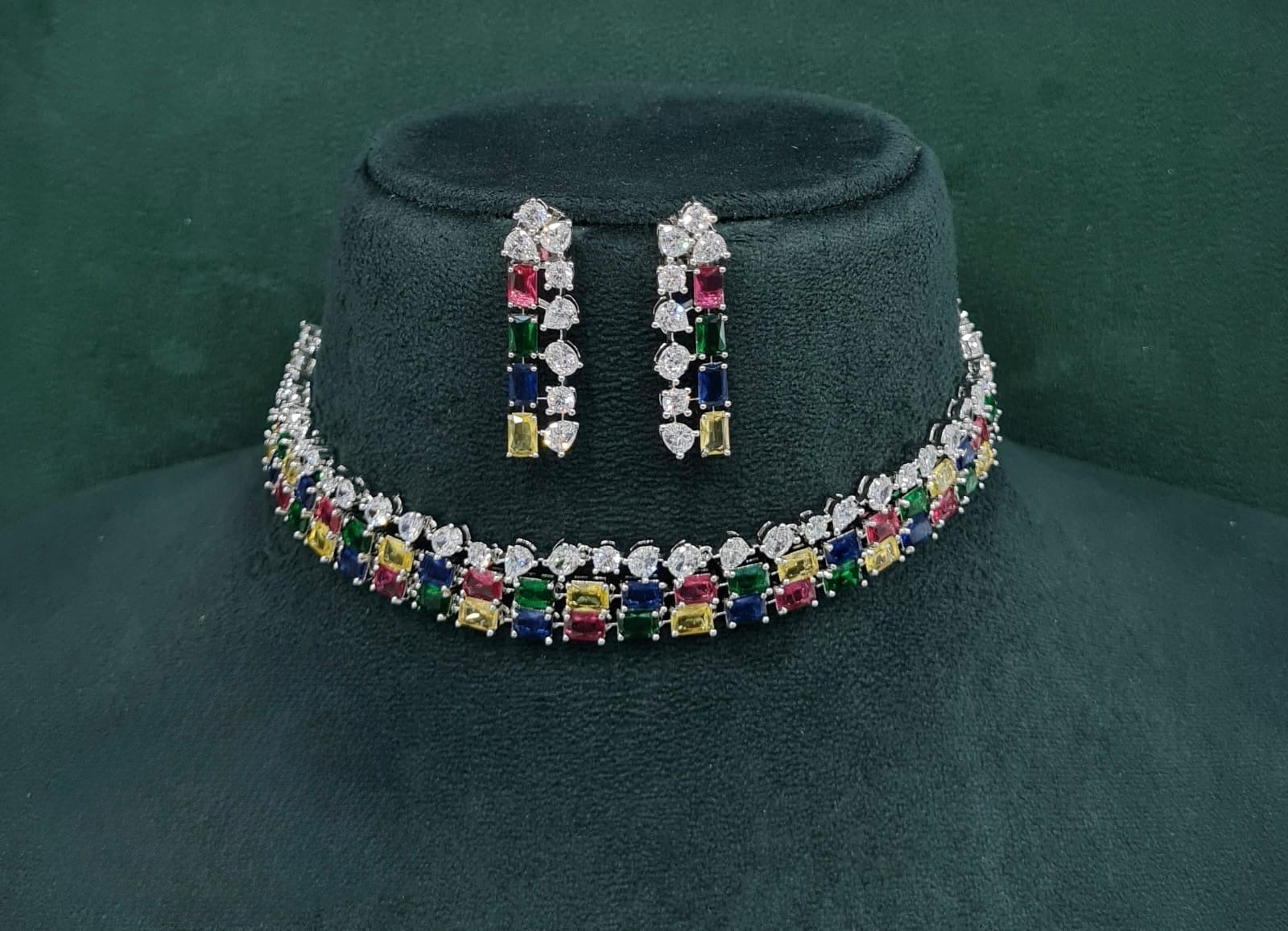 Cz Choker 10101 - KRISHNA'S SWETA JEWELLERY