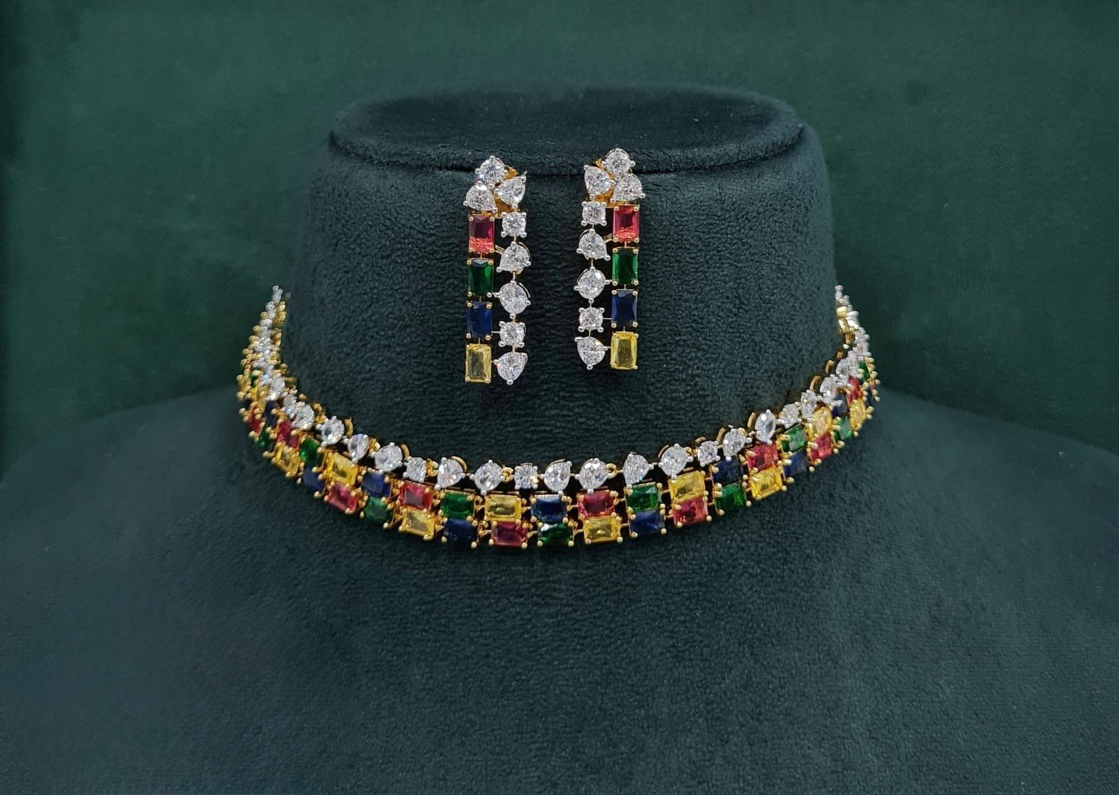 Cz Choker 10101 - KRISHNA'S SWETA JEWELLERY