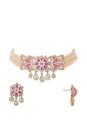 Cz Choker 10574 - KRISHNA'S SWETA JEWELLERY