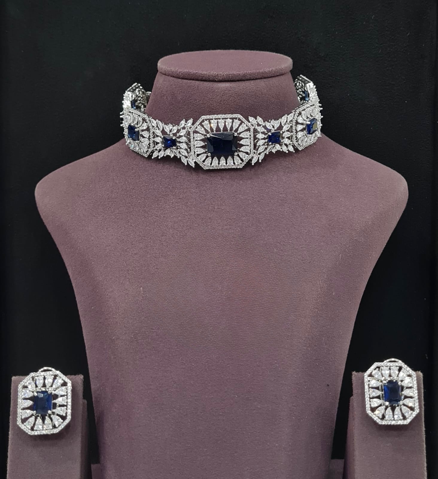 Cz Choker 11232 - KRISHNA'S SWETA JEWELLERY