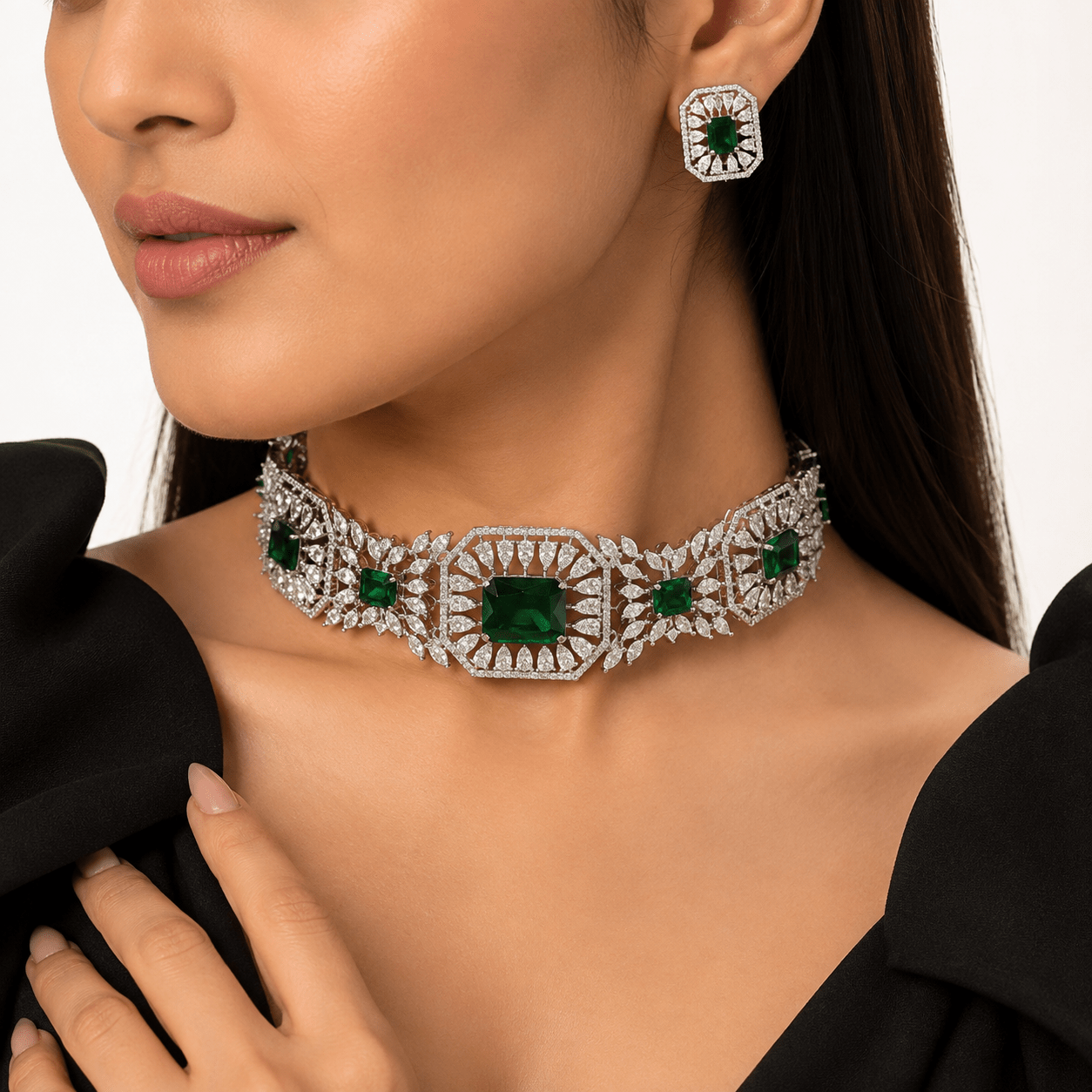 Cz Choker 11232 - KRISHNA'S SWETA JEWELLERY