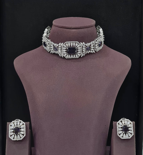 Cz Choker 11232 - KRISHNA'S SWETA JEWELLERY