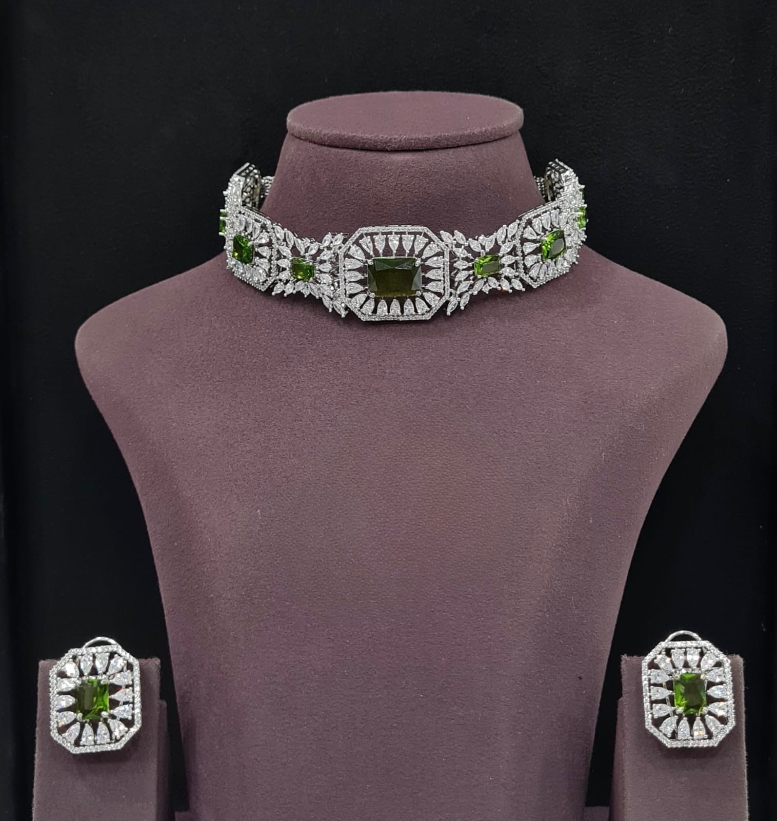 Cz Choker 11232 - KRISHNA'S SWETA JEWELLERY