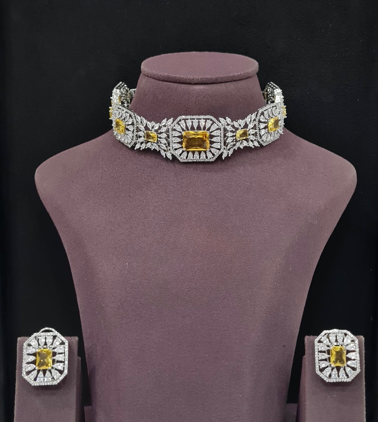 Cz Choker 11232 - KRISHNA'S SWETA JEWELLERY