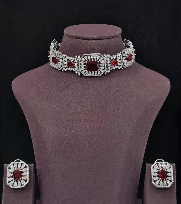 Cz Choker 11232 - KRISHNA'S SWETA JEWELLERY