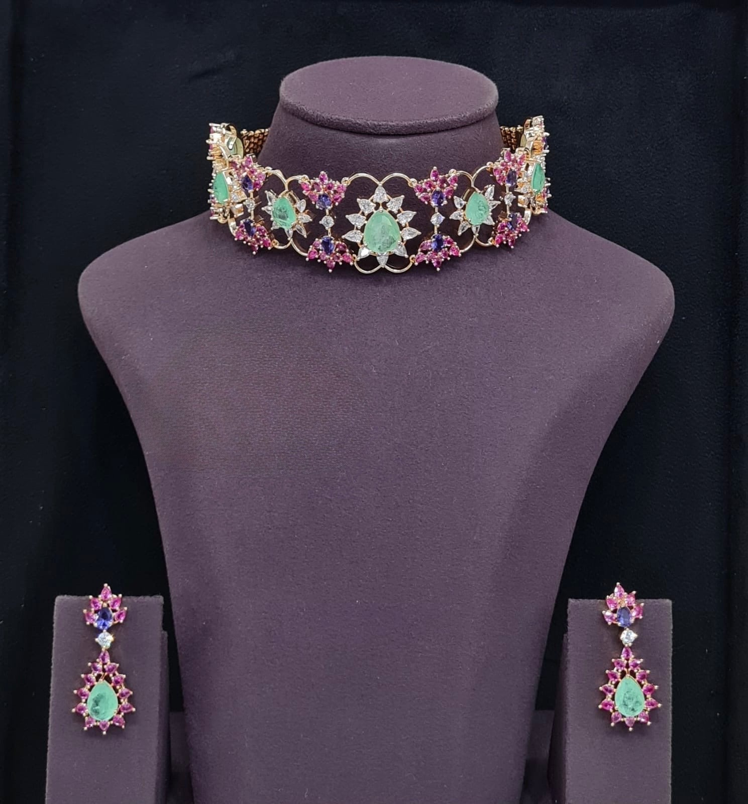 Cz Choker 11613 - KRISHNA'S SWETA JEWELLERY