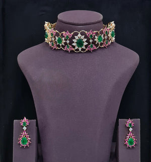 Cz Choker 11613 - KRISHNA'S SWETA JEWELLERY