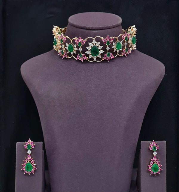 Cz Choker 11613 - KRISHNA'S SWETA JEWELLERY