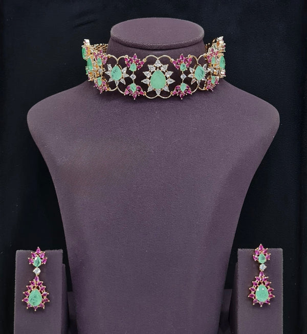 Cz Choker 11613 - KRISHNA'S SWETA JEWELLERY