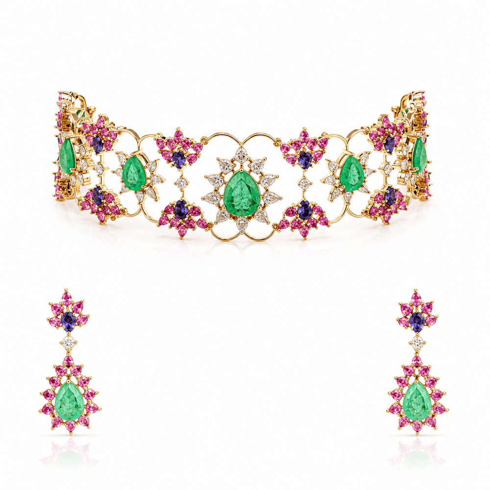 Cz Choker 11613 - KRISHNA'S SWETA JEWELLERY