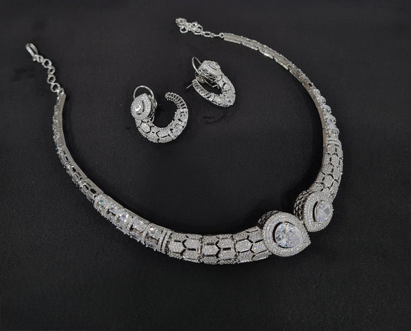 Cz Collar Necklace 09483 - KRISHNA'S SWETA JEWELLERY