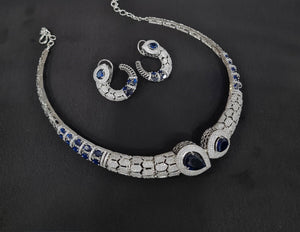 Cz Collar Necklace 09483 - KRISHNA'S SWETA JEWELLERY