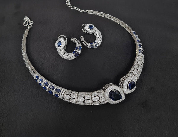 Cz Collar Necklace 09483 - KRISHNA'S SWETA JEWELLERY