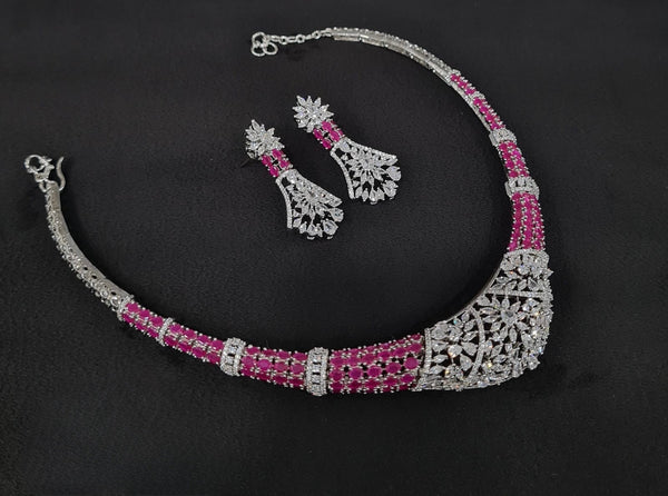 Cz Collar Necklace 09484 - KRISHNA'S SWETA JEWELLERY