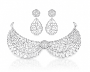 Cz Collar Necklace 10002 - KRISHNA'S SWETA JEWELLERY