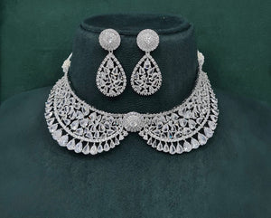 Cz Collar Necklace 10002 - KRISHNA'S SWETA JEWELLERY