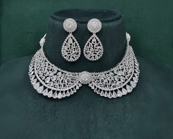 Cz Collar Necklace 10002 - KRISHNA'S SWETA JEWELLERY