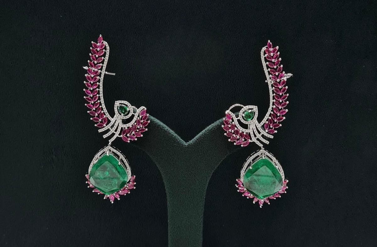 Cz Doublet Earcuff 08126 - KRISHNA'S SWETA JEWELLERY