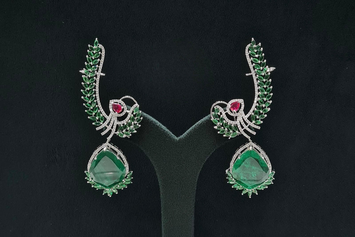 Cz Doublet Earcuff 08126 - KRISHNA'S SWETA JEWELLERY