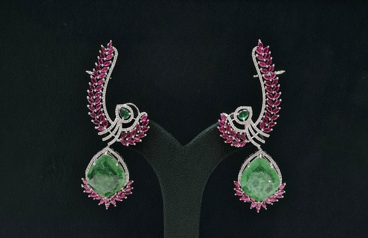 Cz Doublet Earcuff 08126 - KRISHNA'S SWETA JEWELLERY