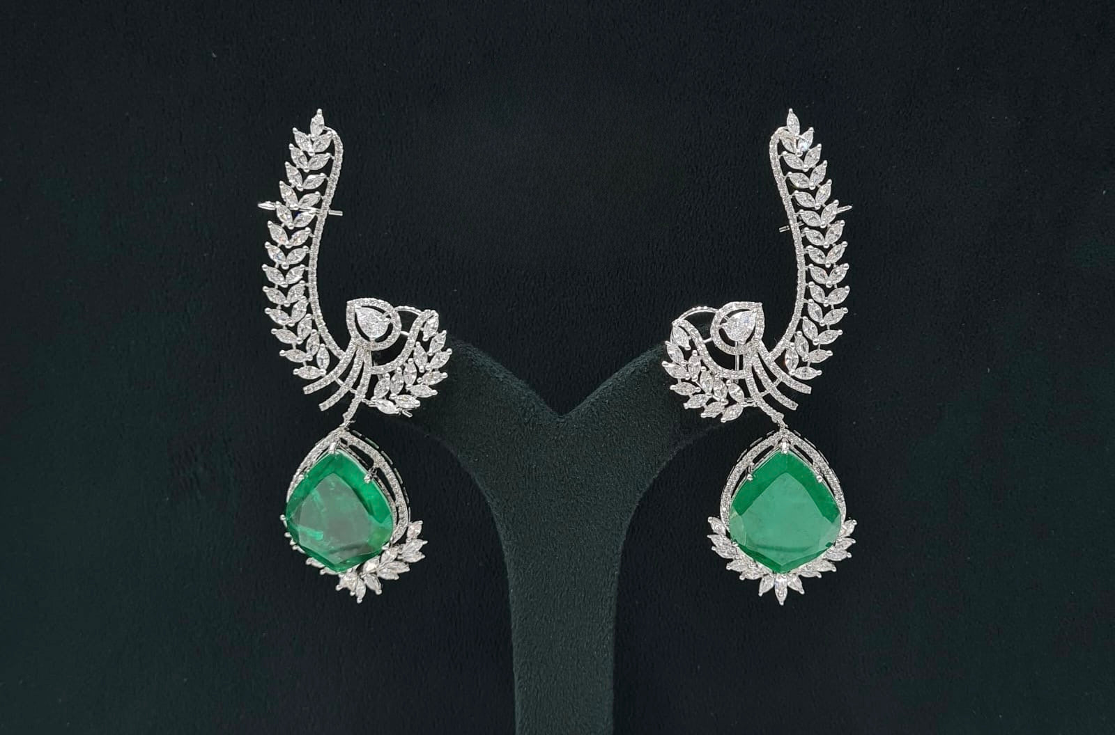 Cz Doublet Earcuff 08126 - KRISHNA'S SWETA JEWELLERY