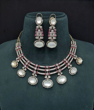 Cz Doublet Necklace 09865 - KRISHNA'S SWETA JEWELLERY